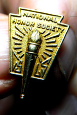 Vintage Solid 10K Gold Top National Honor Society Pin / 2.2 Grams picture