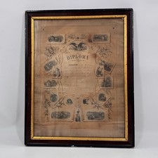 Antique 1884 Agricultural Fair Diploma Indiana Southern Michigan Americana picture