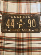 Vintage 1959 Georgia License Plate picture
