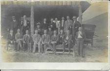 Postcard RPPC c1910s Businessmen in Front of Pavilion and Car [182] picture