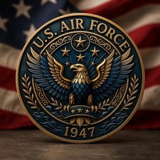 U.S. Air Force 1947 Challenge Coin Military Veteran Eagle Collectible picture