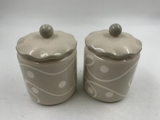 Msc Ceramic 4in Gray & White Canister Set of 2 BB01B24022 picture