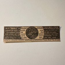 Whitman Agr'l Co Belt & Horse Presses St Louis MO 1906 Minneapolis Ad 5AL1-M7 picture