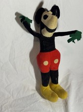 Rare 1930’s Mickey Mouse Plush Doll Pre-War Japanese Velveteen Straw Filled picture