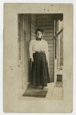 Preppy Teenage Female Sharply Dressed 1900 Preppie Gibson Hair RPPC Photo Q9892 picture