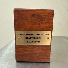 Vtg NAVSECGRUACT Homestead, FL Quarterdeck Wood Hurricane Andrew Relic 1992 NSGA picture