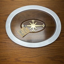NEW Mirro Medallion Carve & Serve Platter Walnut Insert & Gold Medallion READ picture