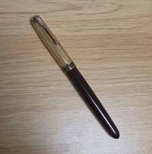 Vintage Parker 51 Vacumatic Fountain Pen Blue Diamond Gold Filled Cap 1940s picture
