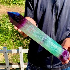 2.6LB Natural unique colored fluorite pillar quartz crystal sample picture