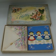 Vintage Sweet n Pretty Boxed Greeting Cards 19 Count Floral Mid Century Ephemera picture