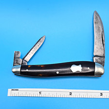 H.S.&.B. & CO. (Arched) SERPENTINE  3 BLADE KNIFE  IMIT. TORTISE SHELL HANDLES. picture
