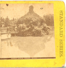 MASSACHUSETTS, Rustic Arbor, Forest Hills Cemetery, Boston--Stereoview T110 picture