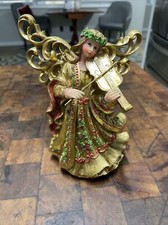 Vintage Dicksons Porcelain Angel figurine/ sparkle & musical instrument, org box picture