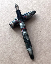 Vintage W.A. Sheaffer Balance Marble Gray Fountain Pen w/ Feather Touch Nib picture