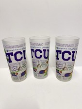 Catstudio Set Of 3 Texas Christian University TCU Horned frogs Frosted Glasses picture
