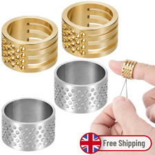 4Pcs Metal Finger Thimbles Adjustable Fingertip Protectors Sewing DIY Quilting picture