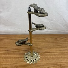 Vintage Brass 3 Hand Victorian Glove Stand Clip Note Letter Holder 12