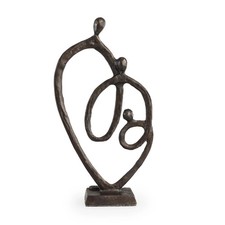 Beautiful Family Of Three Heart Ring Of Love Bronze Sculpture Home Decorative picture