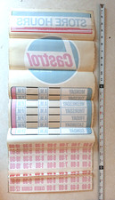 Vintage 1970s Castrol Oil Door Sticker Decal Dealership Business Hours Racing picture