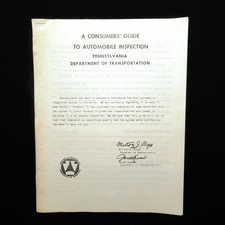 Vintage 1970s PA Dept of Transportation DOT Automobile Inspection Guide Pamphlet picture