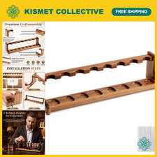 Acacia Wood Pipe Stand Holder for 8 Smoking Pipes - Durable & Stylish Display picture