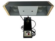 Vintage 1970’s MCM Hali-Spechts Adjustable Table Counter Lamp Black & Gold picture