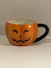 Vtg Early 2000s Target Halloween Ceramic Jack-O’-Lantern Pumpkin Mug Unused￼ picture