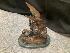 Bronze Sculpture Of A Sandpiper Signed J.Molgniez Mounted On Marble Base picture