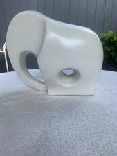 Vtg Mid-Century Modern Minimalist Ceramic Sculpture Elephant Figure 8.5