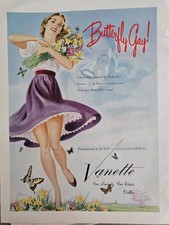 1951 Women's Vanette Butterfly Gay hosiery stockings legs vintage ad picture
