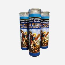 3x Set Saint Michael Candle, San Miguel Arcangel Veladora picture