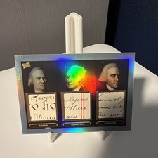 SAMUEL ADAMS, ALEXANDER HAMILTON, JOHN HANCOCK TRIPLE HANDWRITING RELIC #118 picture