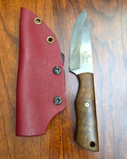 Custom Hand Forged Fixed Blade Knife Anvil Steel Stamp Wood Handle Kydex Tek-Lok picture