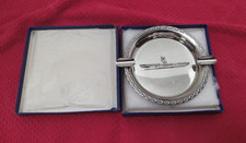 Vintage USS Forrestal CV-59 Aircraft Carrier Silverplate Ashtray w/ Box, Nice picture