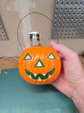 Vintage Union Products or Rosbro Pumpkin Jack-o-Lantern Hard Plastic 4” tall picture