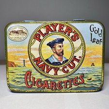 Vintage Player’s Navy Cut Gold Leaf Cigarettes Tin John Player Tobacco picture
