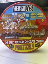 Vintage Hershey's Great American Chocolate Covered Pretzels Tin Collectible picture