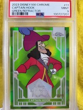 2023 Topps Chrome Disney 100 GREEN Refractor CAPTAIN HOOK  55/99 PSA 9 🔥🔥 picture