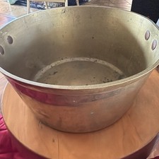 Heavy Antique Brass Jam Pan, Cooking Pot, Vintage Georgian, preserving Jam Po... picture