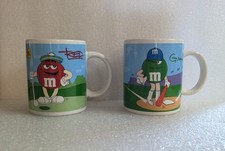 M&M Coffee Mug Tea Cup Sports Football Blue & Green M & M year 2003 Set Of 2 Fan picture