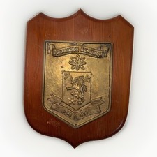 Vintage USS Alexander Hamilton SSBN-617 Brass Plaque Wood Shield Navy Submarine picture