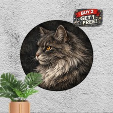 Maine Coon Cat Vintage Style Metal Tin Sign Cute Pet Wall Decor 8x8 picture