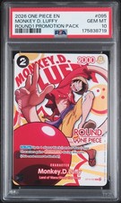 2026 ONE PIECE ROUND1 PROMOTION PACK #095 MONKEY D. LUFFY PSA 10 picture