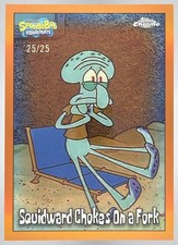 2025 Topps Chrome SpongeBob SquarePants Orange Refractor 25/25 #90 picture