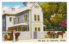 St Augustine Florida 1920s Old Jail Horse Carriages Standard Postcard picture