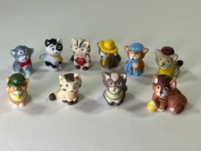 Feline Friends - Cats - Ceramic Mini- French Feves - Set of 10 - Doll House picture