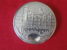 Vintage Copenhagen Snuff Can Lid Cowboys Western Style picture
