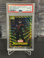 Miles Morales PSA 10 2024 Topps Chrome Marvel Gold Wave #81 Spider-Man picture