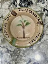 Vintage Camino Real Hotel Guatemala Handmade & Painted Pottery Ashtray 4” picture