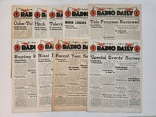 1947-48 vintage RADIO DAILY NEWSPAPERS lot 9 issues TELEVISION FM FCC trade picture